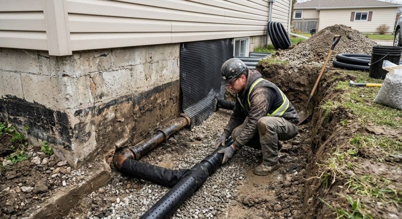 Basement Drainage Installation in Dothan, AL